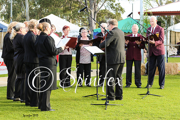 Choir singing Australian and German National anthem